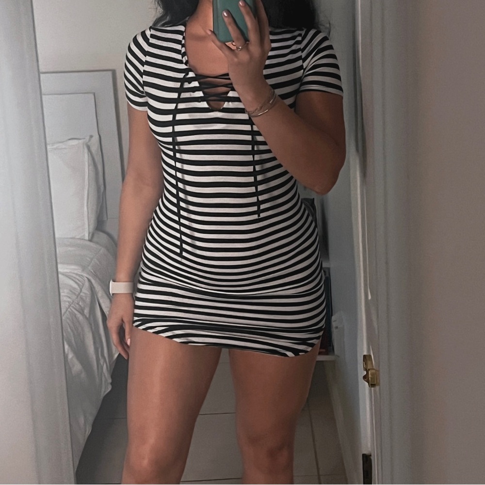 Black and White stripe dress